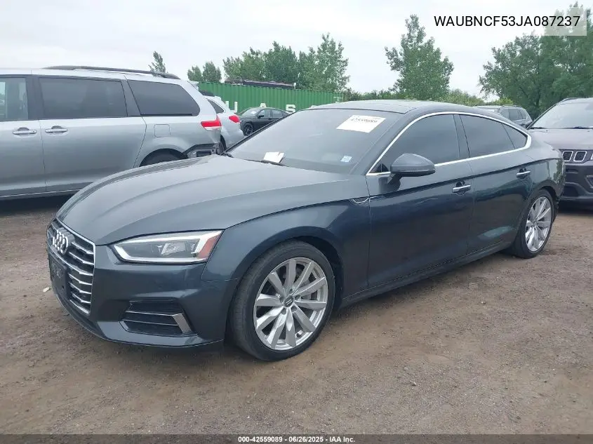 2018 Audi A5 2.0T Premium VIN: WAUBNCF53JA087237 Lot: 42559089