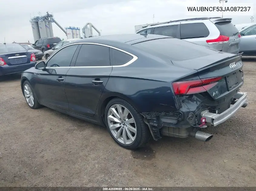2018 Audi A5 2.0T Premium VIN: WAUBNCF53JA087237 Lot: 42559089