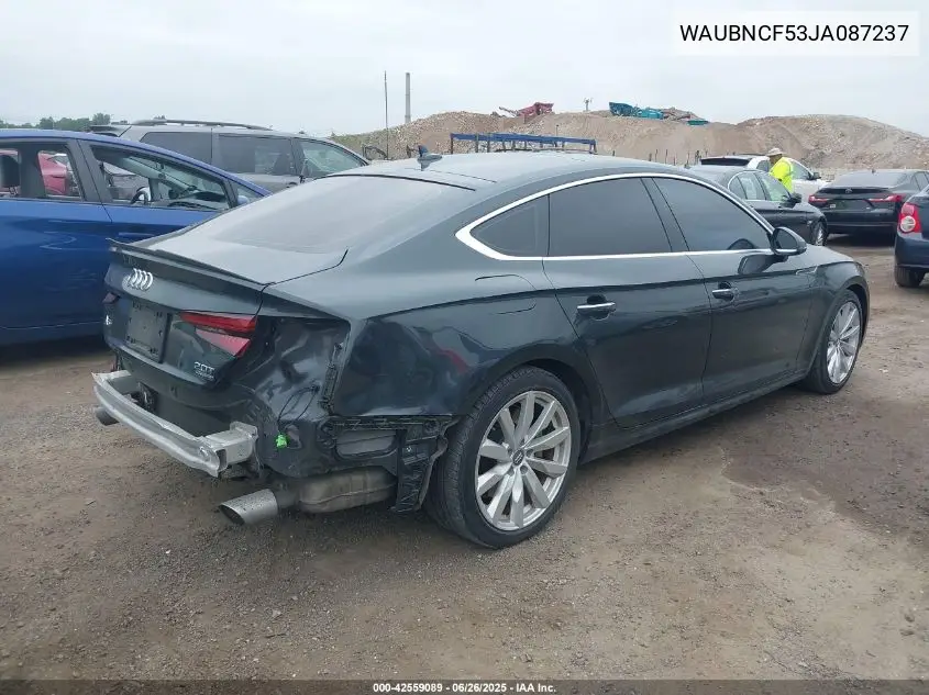 2018 Audi A5 2.0T Premium VIN: WAUBNCF53JA087237 Lot: 42559089