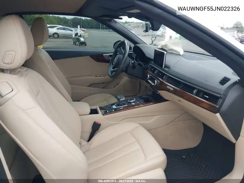 2018 Audi A5 2.0T Premium VIN: WAUWNGF55JN022326 Lot: 42581913