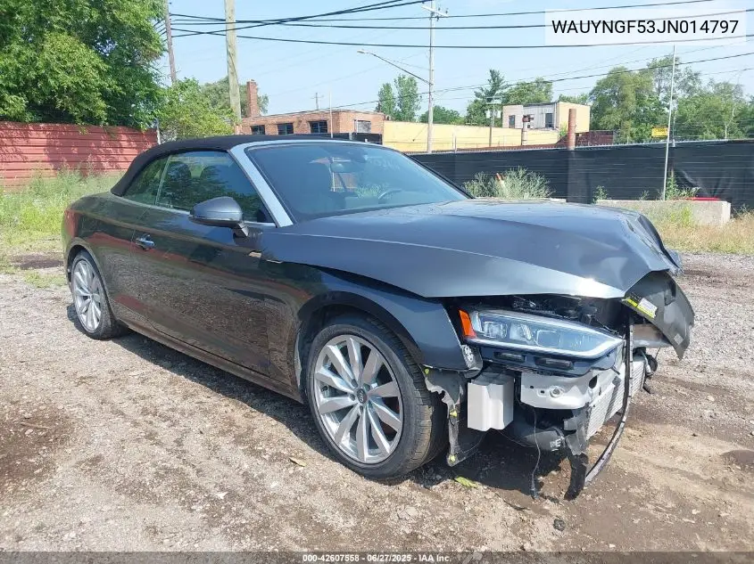 2018 Audi A5 2.0T Premium VIN: WAUYNGF53JN014797 Lot: 42607558