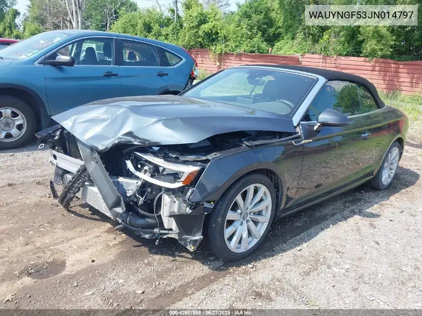 2018 Audi A5 2.0T Premium VIN: WAUYNGF53JN014797 Lot: 42607558