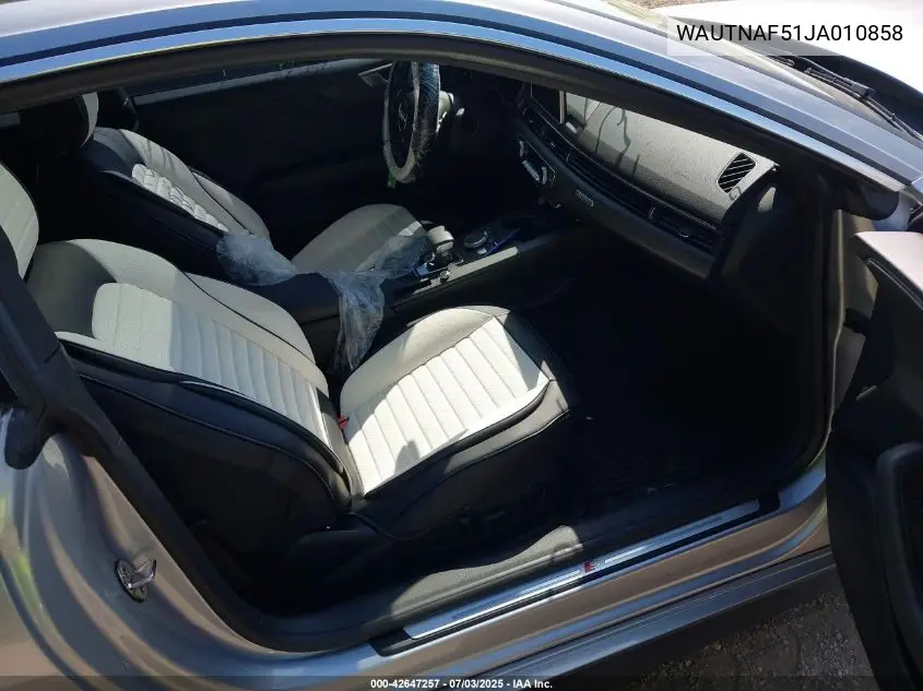 2018 Audi A5 2.0T Premium VIN: WAUTNAF51JA010858 Lot: 42647257