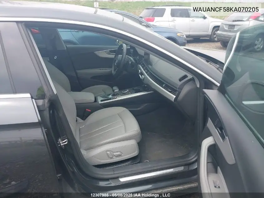 2019 Audi A5 Premium VIN: WAUANCF58KA070205 Lot: 12307985