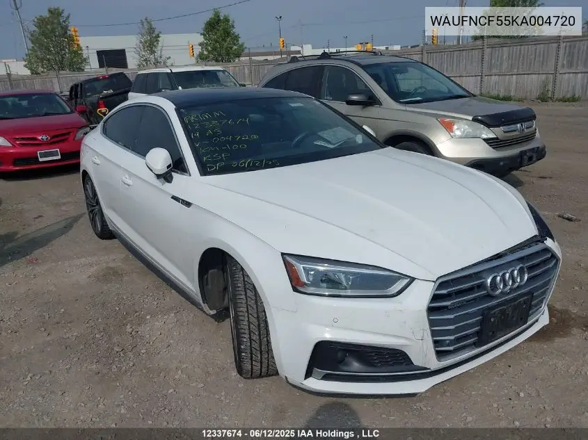 2019 Audi A5 45 Technik VIN: WAUFNCF55KA004720 Lot: 12337674