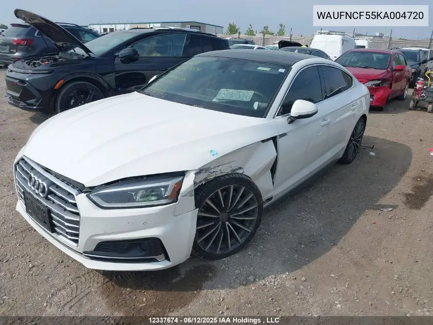 2019 Audi A5 45 Technik VIN: WAUFNCF55KA004720 Lot: 12337674