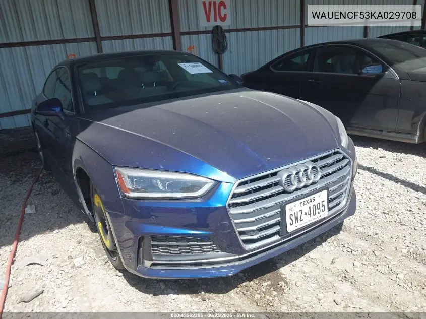 2019 Audi A5 45 Premium VIN: WAUENCF53KA029708 Lot: 42562285