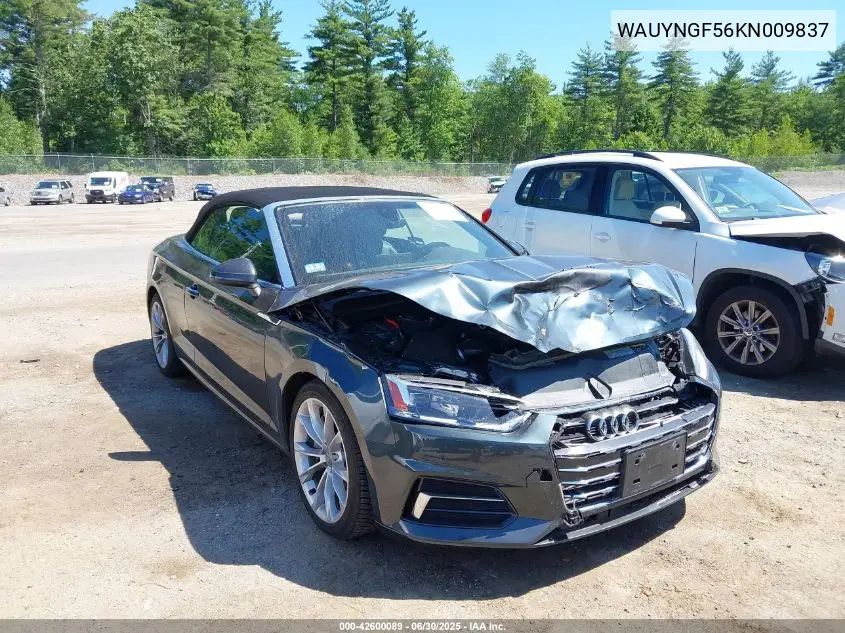 2019 Audi A5 45 Premium VIN: WAUYNGF56KN009837 Lot: 42600089