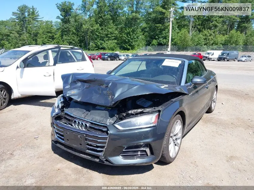 2019 Audi A5 45 Premium VIN: WAUYNGF56KN009837 Lot: 42600089