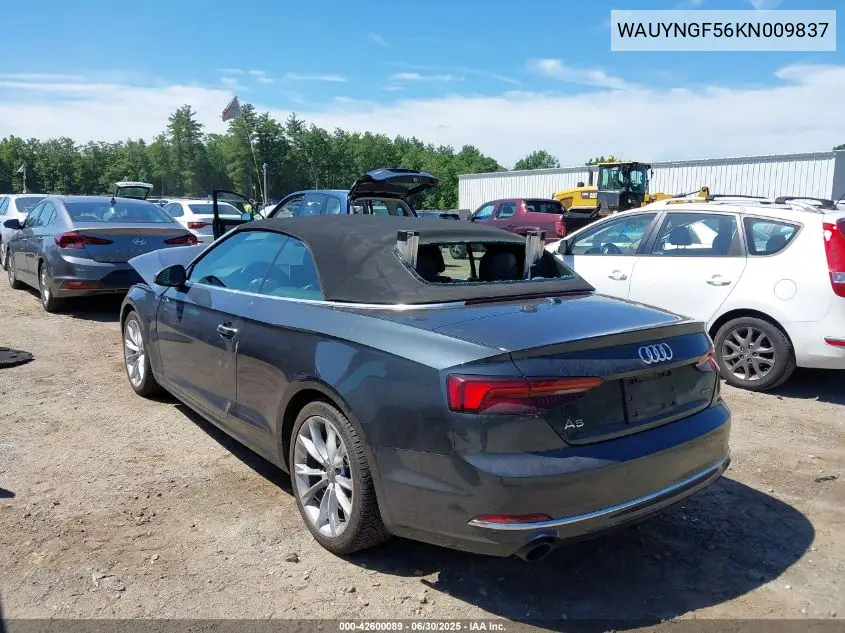 2019 Audi A5 45 Premium VIN: WAUYNGF56KN009837 Lot: 42600089