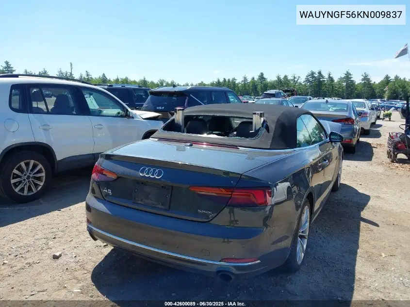 2019 Audi A5 45 Premium VIN: WAUYNGF56KN009837 Lot: 42600089