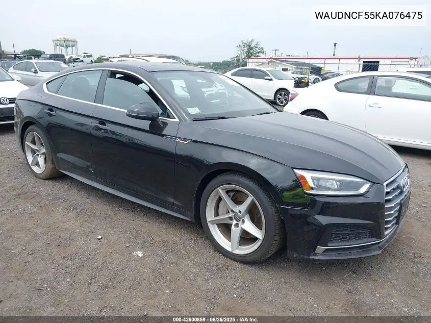 2019 Audi A5 45 Premium VIN: WAUDNCF55KA076475 Lot: 42600859