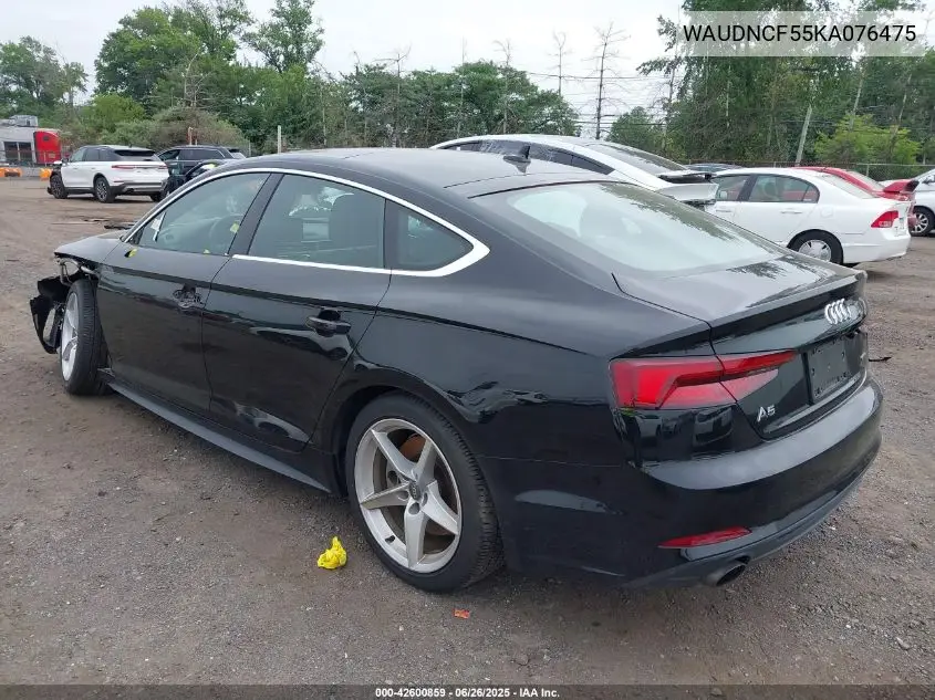 2019 Audi A5 45 Premium VIN: WAUDNCF55KA076475 Lot: 42600859