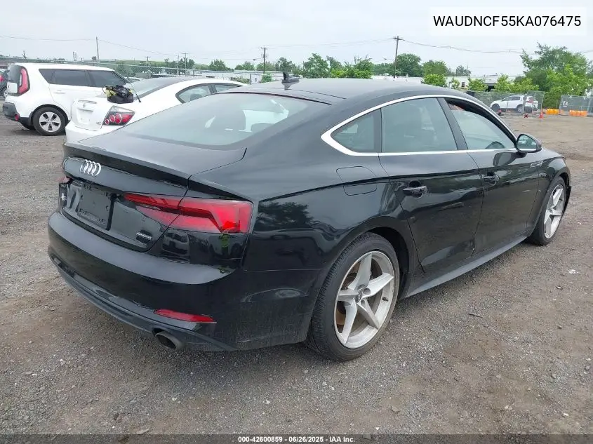 2019 Audi A5 45 Premium VIN: WAUDNCF55KA076475 Lot: 42600859