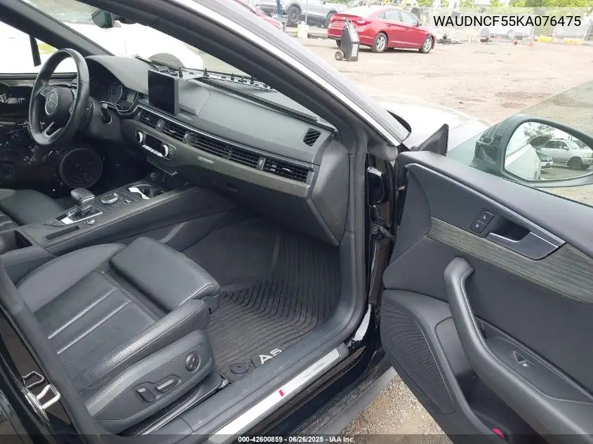 2019 Audi A5 45 Premium VIN: WAUDNCF55KA076475 Lot: 42600859