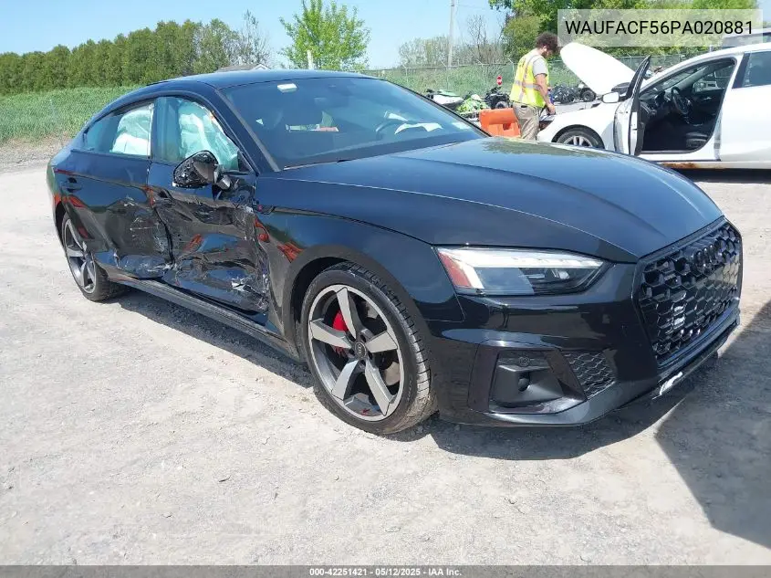 2023 Audi A5 Sportback Premium Plus 45 Tfsi S Line Quattro S Tronic VIN: WAUFACF56PA020881 Lot: 42251421