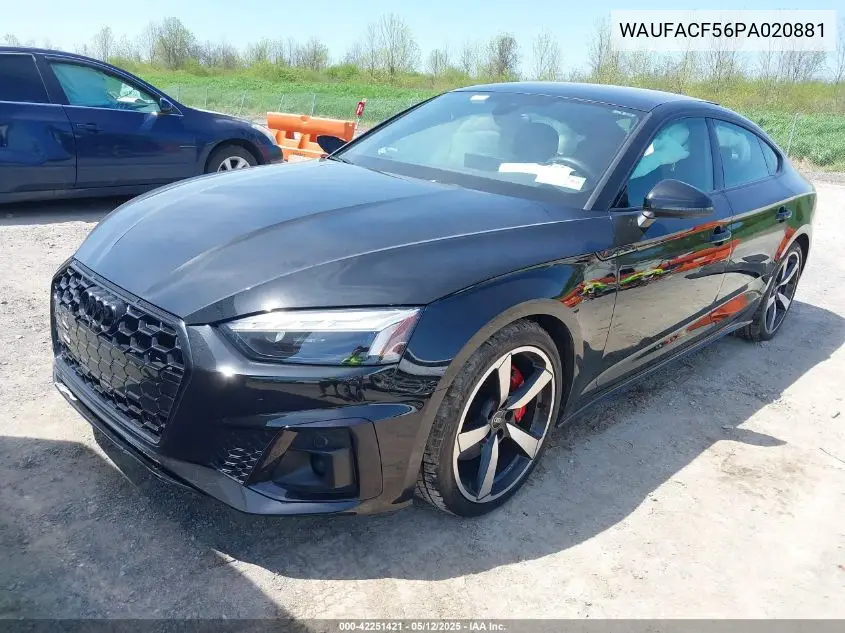 2023 Audi A5 Sportback Premium Plus 45 Tfsi S Line Quattro S Tronic VIN: WAUFACF56PA020881 Lot: 42251421