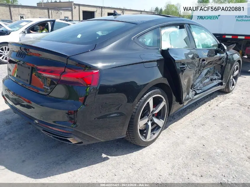 2023 Audi A5 Sportback Premium Plus 45 Tfsi S Line Quattro S Tronic VIN: WAUFACF56PA020881 Lot: 42251421