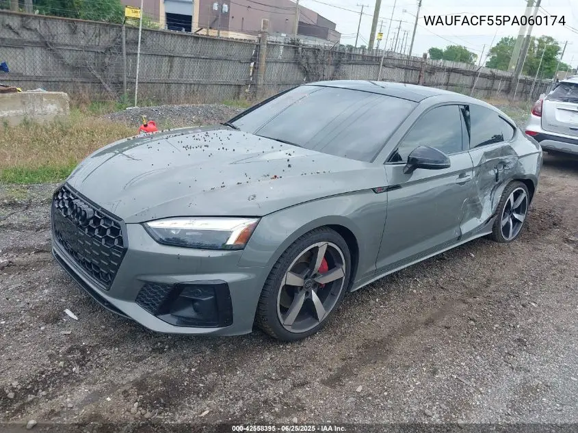 2023 Audi A5 Sportback Premium Plus 45 Tfsi S Line Quattro S Tronic VIN: WAUFACF55PA060174 Lot: 42558395