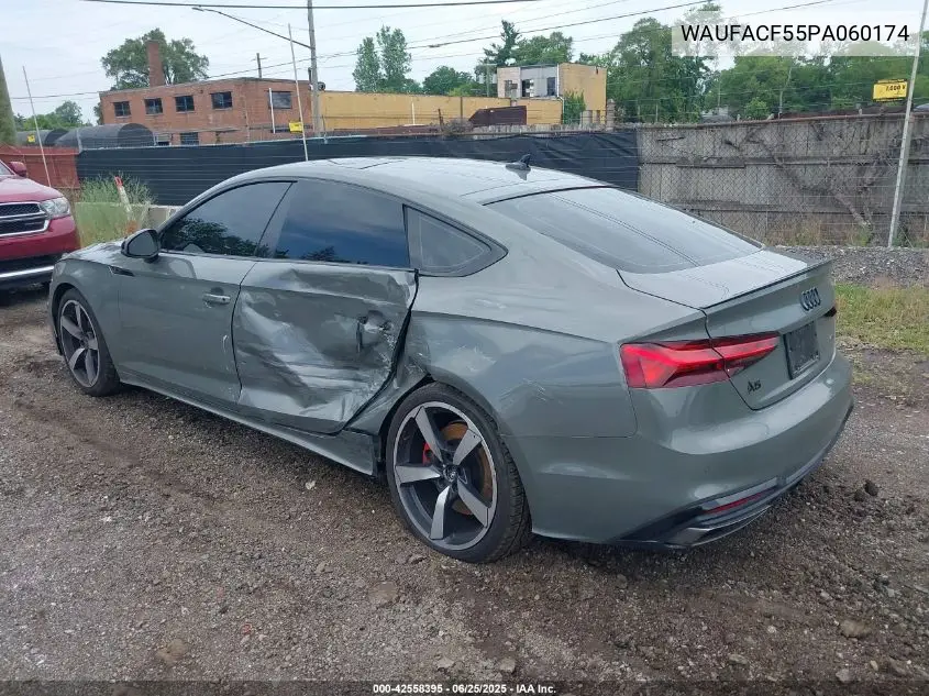 2023 Audi A5 Sportback Premium Plus 45 Tfsi S Line Quattro S Tronic VIN: WAUFACF55PA060174 Lot: 42558395