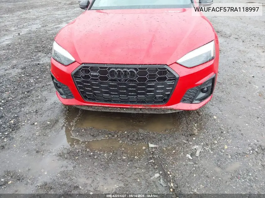 2024 Audi A5 Sportback Premium Plus 45 Tfsi Quattro S Tronic VIN: WAUFACF57RA118997 Lot: 42231327