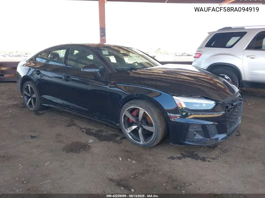 2024 Audi A5 Sportback Premium Plus 45 Tfsi Quattro S Tronic VIN: WAUFACF58RA094919 Lot: 42239395