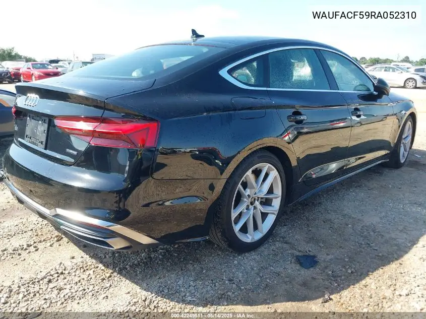 2024 Audi A5 Sportback Premium Plus 45 Tfsi Quattro S Tronic VIN: WAUFACF59RA052310 Lot: 42249511