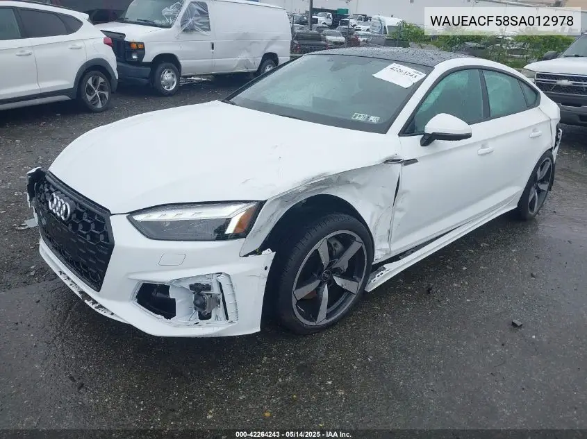 2025 Audi A5 Sportback Prestige 45 Tfsi S Line Quattro S Tronic VIN: WAUEACF58SA012978 Lot: 42264243