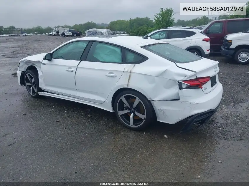 2025 Audi A5 Sportback Prestige 45 Tfsi S Line Quattro S Tronic VIN: WAUEACF58SA012978 Lot: 42264243