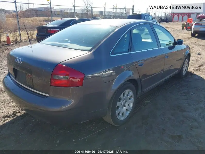 1998 Audi A6 VIN: WAUBA34B3WN093639 Lot: 41809490