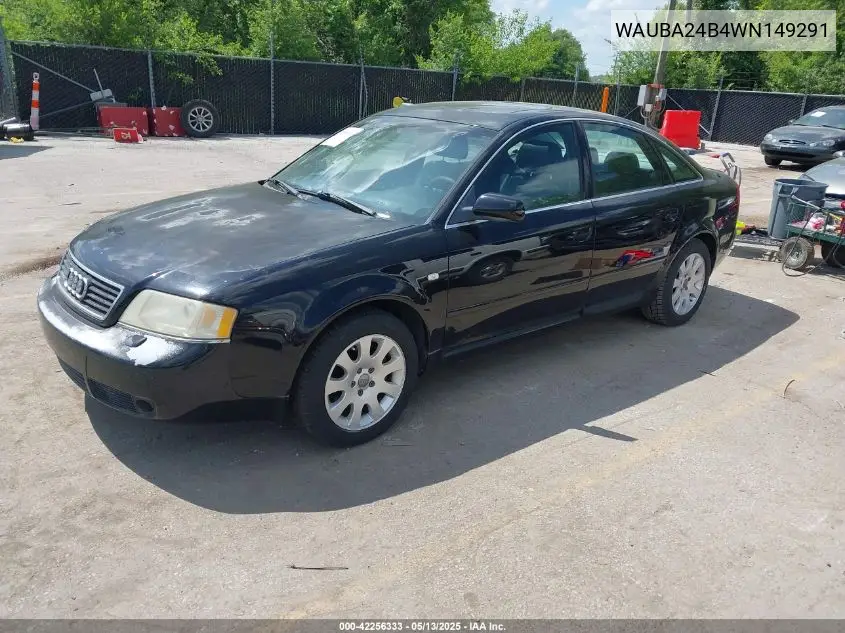 1998 Audi A6 VIN: WAUBA24B4WN149291 Lot: 42256333