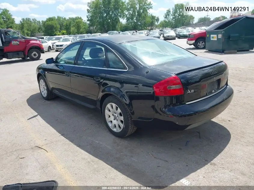 1998 Audi A6 VIN: WAUBA24B4WN149291 Lot: 42256333