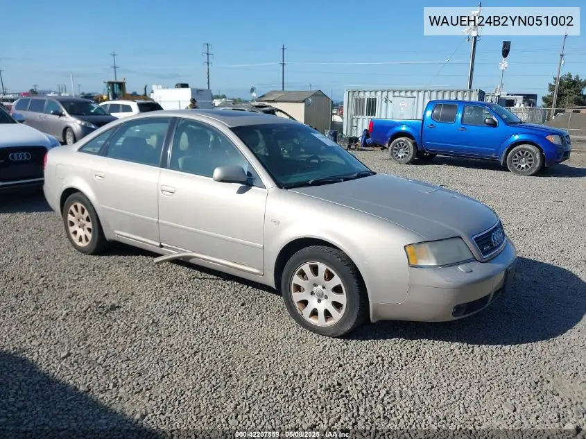 2000 Audi A6 VIN: WAUEH24B2YN051002 Lot: 42207559