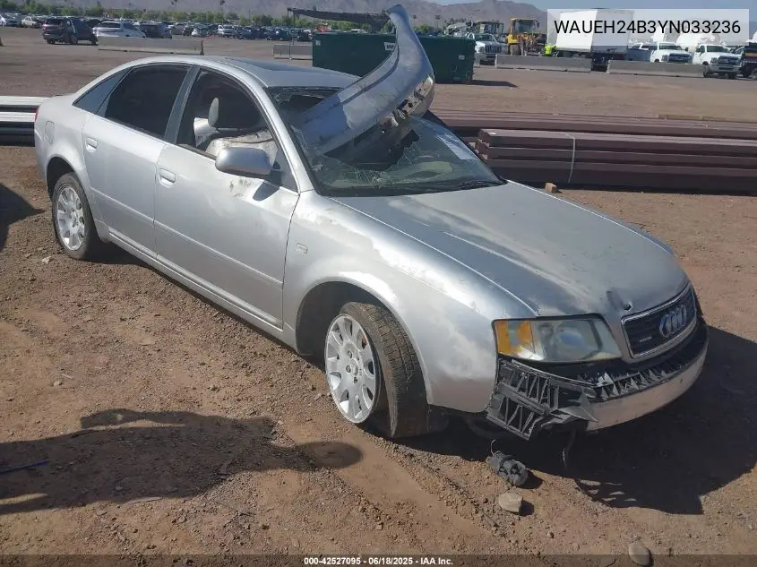 2000 Audi A6 VIN: WAUEH24B3YN033236 Lot: 42527095
