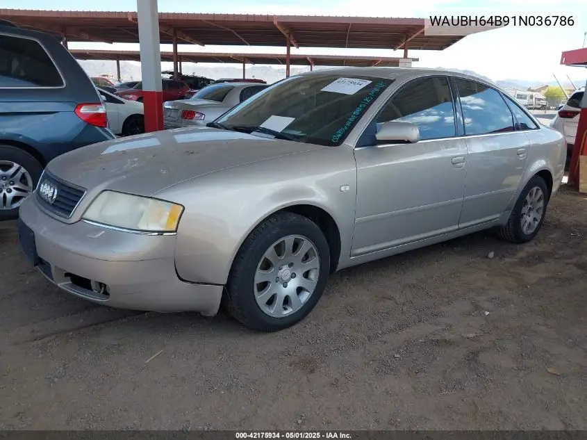 2001 Audi A6 VIN: WAUBH64B91N036786 Lot: 42175934