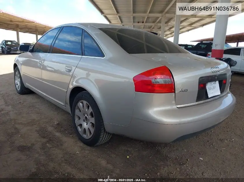 2001 Audi A6 VIN: WAUBH64B91N036786 Lot: 42175934