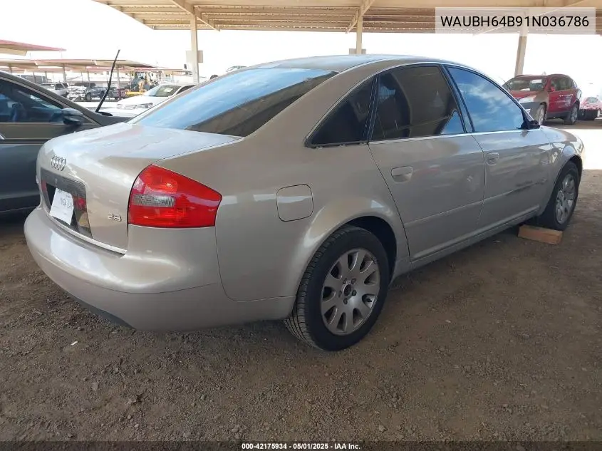 2001 Audi A6 VIN: WAUBH64B91N036786 Lot: 42175934