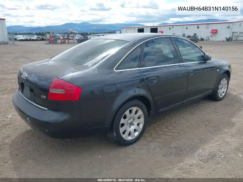 2001 Audi A6 VIN: WAUBH64B31N140156 Lot: 42598716
