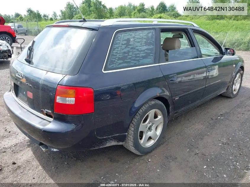 2002 Audi A6 Avant VIN: WAUVT64B42N130488 Lot: 42633371