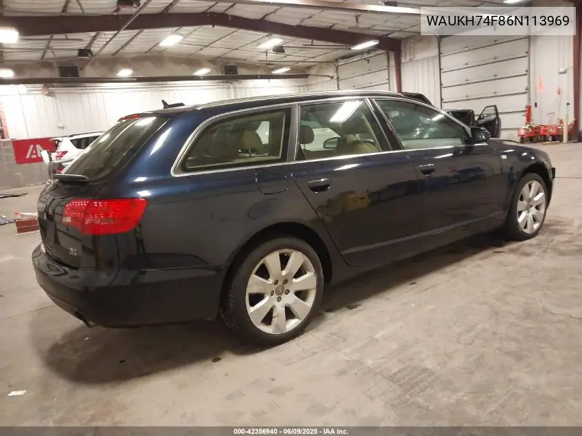 2006 Audi A6 3.2 Avant VIN: WAUKH74F86N113969 Lot: 42356940