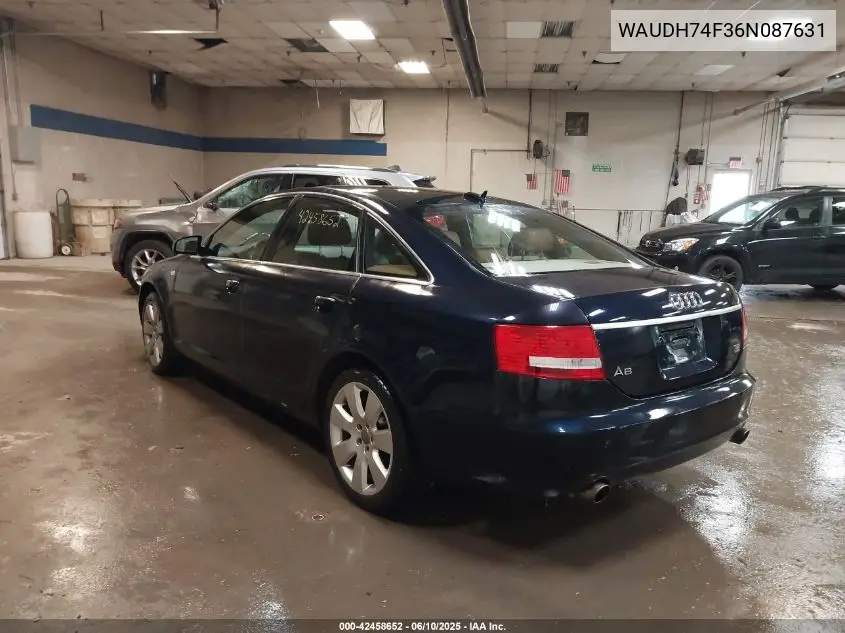 2006 Audi A6 3.2 VIN: WAUDH74F36N087631 Lot: 42458652