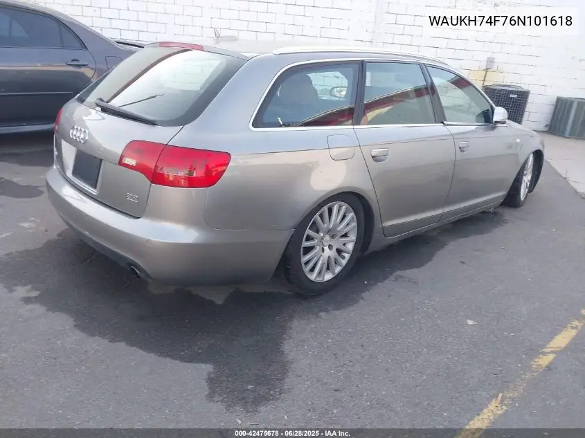 2006 Audi A6 3.2 Avant VIN: WAUKH74F76N101618 Lot: 42475678