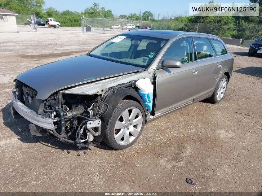 2006 Audi A6 3.2 Avant VIN: WAUKH94F06N125190 Lot: 42548441