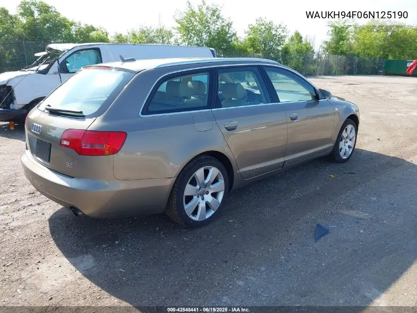 2006 Audi A6 3.2 Avant VIN: WAUKH94F06N125190 Lot: 42548441