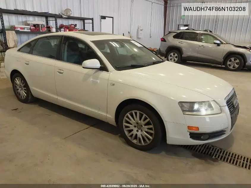 2006 Audi A6 3.2 VIN: WAUDH74F86N103208 Lot: 42559862
