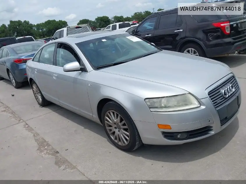 2007 Audi A6 3.2 VIN: WAUDH74F87N144018 Lot: 42429449