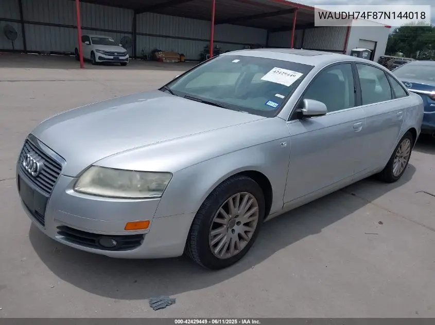 2007 Audi A6 3.2 VIN: WAUDH74F87N144018 Lot: 42429449