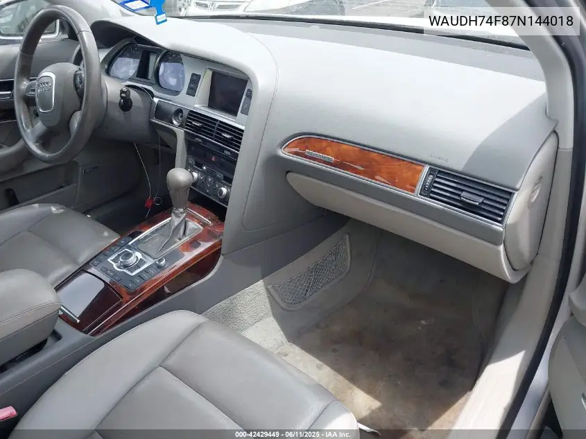 2007 Audi A6 3.2 VIN: WAUDH74F87N144018 Lot: 42429449