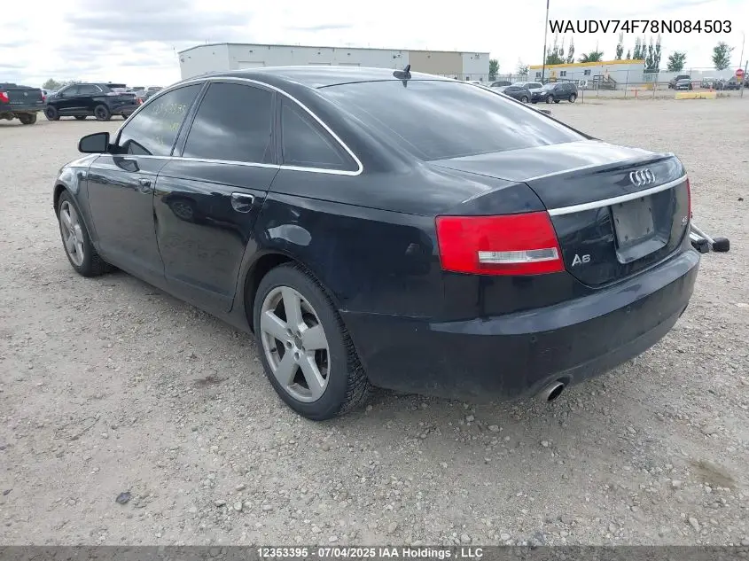 2008 Audi A6 4.2 VIN: WAUDV74F78N084503 Lot: 12353395