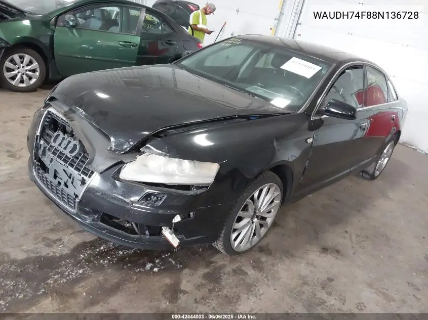 2008 Audi A6 3.2 VIN: WAUDH74F88N136728 Lot: 42444003